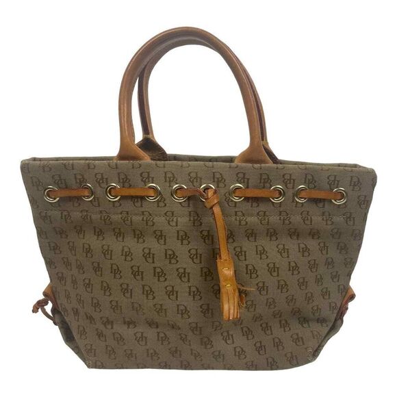 Vintage Dooney & Bourke Purse Tan Brown Made in USA Handle Bag - Picture 1 of 14